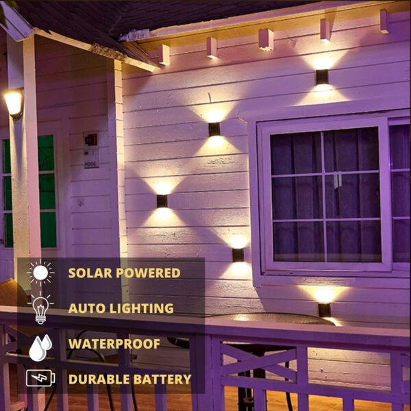 Solar Outdoor Wall Light 12 LED Waterproof Garden Light Courtyard Balustrade Dec