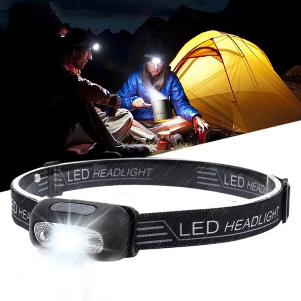 Mini Rechargeable Powerful Sensor Headlamp Fishing Camping USB Head Flashlight C