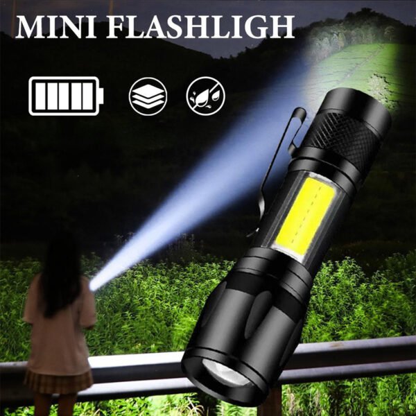 High Power Led Flashlight Portable Rechargeable Led Lamp Telescopic Zoom Torch L