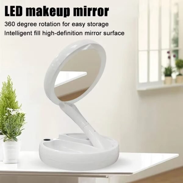 Makeup Mirror With Light LED Daylight Vanity Mirror 360°Rotation Detachable/Stor