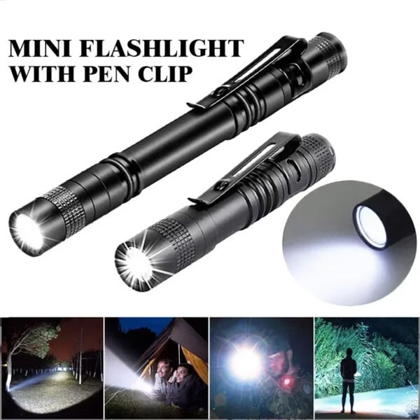 Mini LED Flashlight Pocket Pen Light Portable 1000 Lumens Waterproof Torch Using